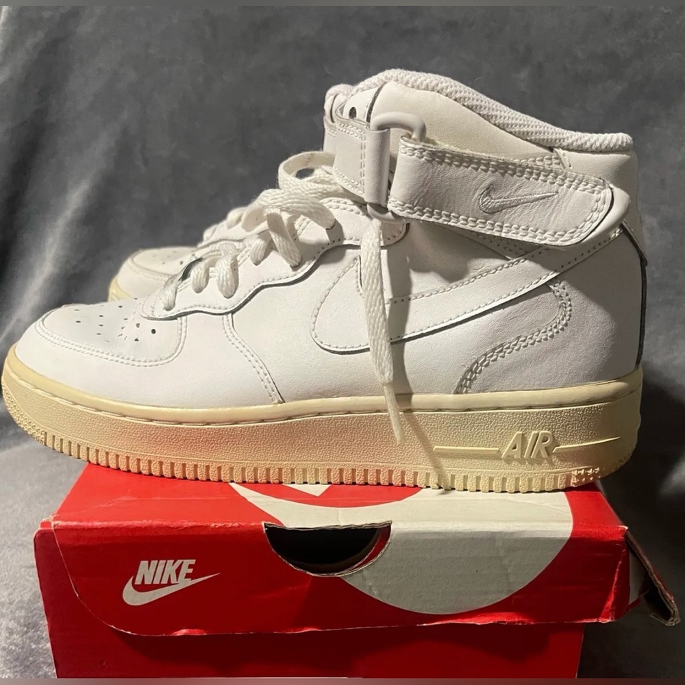 Nike Cream and White High-Top Sneakers